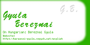 gyula bereznai business card